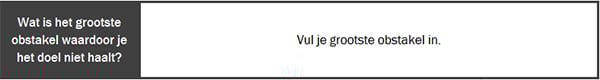 Vul je grootste obstakel in