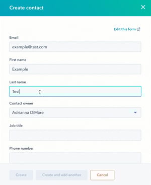 Een contact creëren in HubSpot