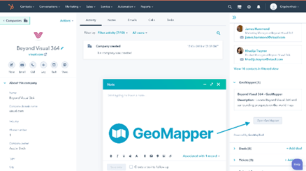 GeoMapper HubSpot toegang in HubSpot