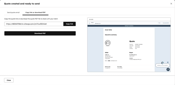Offerte vanuit HubSpot naar de klant versturen