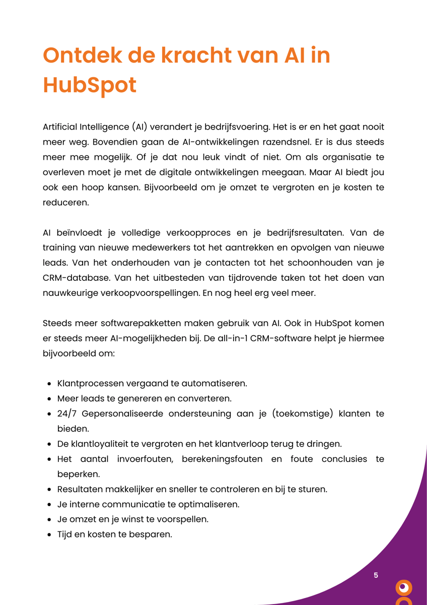 E-book Ontdek de kracht van AI in HubSpot | Systony