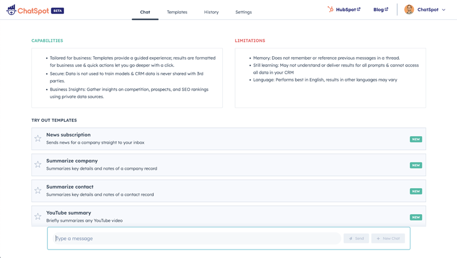 AI chatbot ChatSpot HubSpot content maken - inhoud samenvatten