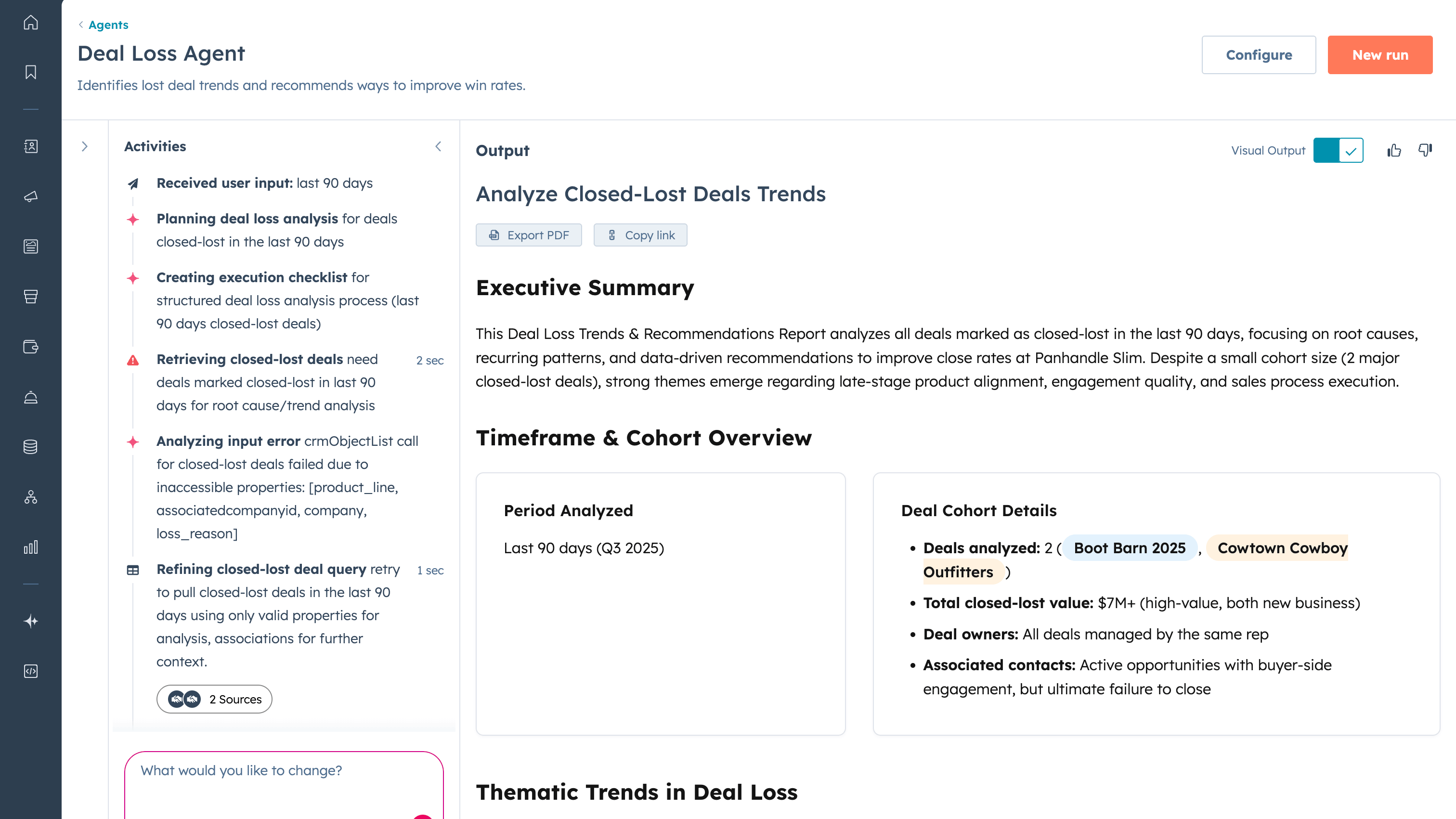 Analyseer je verloren deals met de Deal Loss Agent van HubSpot
