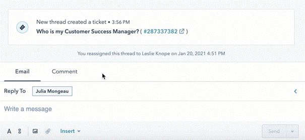 Antwoord editor in de helpdesktool van HubSpot