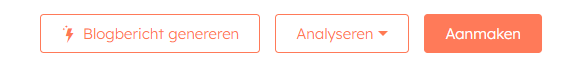 Button in HubSpot om de Blog generator te activeren