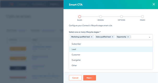 CTA-tool HubSpot - smart CTA - segmenteer je doelgroep en personaliseer je dynamische CTA