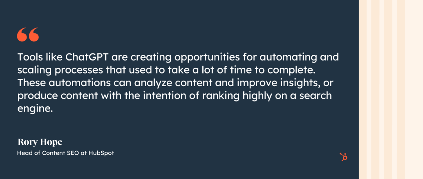 ChatGPT SEO quote HubSpot
