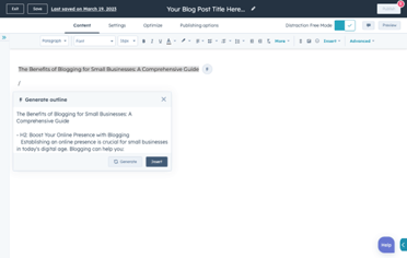 Content genereren met AI Content Assistent