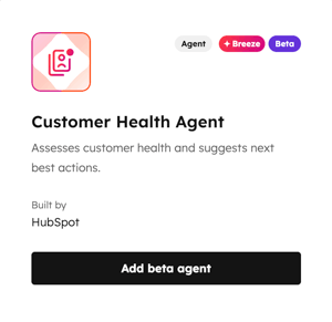 Customer Health Agent van HubSpot