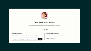 Deel je AI-persona met een link of PDF