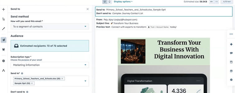 Design e-mail editor HubSpot Marketing Hub