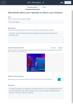 Details van je podcast in HubSpot-min