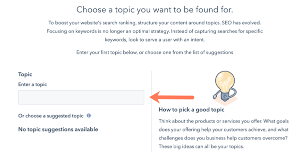 Een onderwerp voor je topic cluster kiezen met de SEO-tool van HubSpot