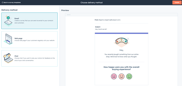 Enquêtes in HubSpot op websitepaginas
