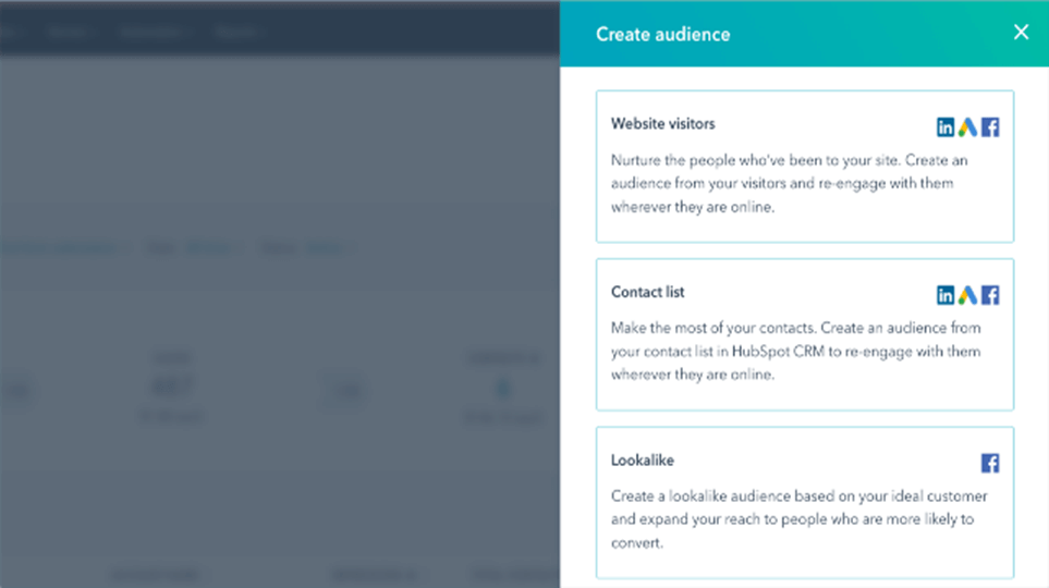 Facebook HubSpot integratie - advertentie doelgroep maken