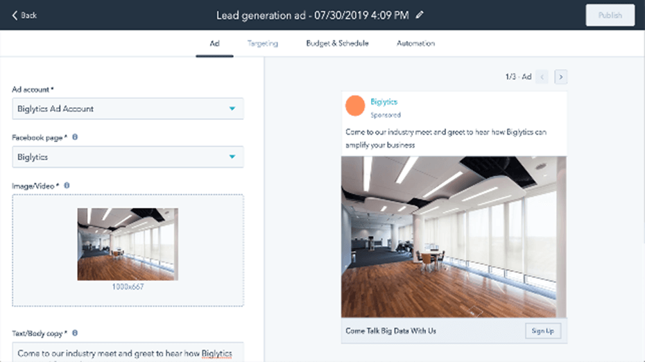 Facebook HubSpot integratie - online advertentie maken