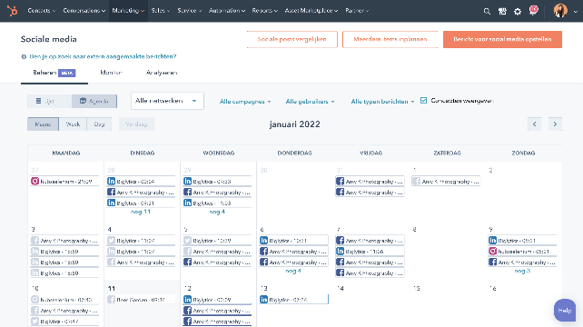 Facebook HubSpot integratie - publicatieschema