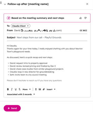 Follow-up e-mail met Smart Deal Progression in HubSpot