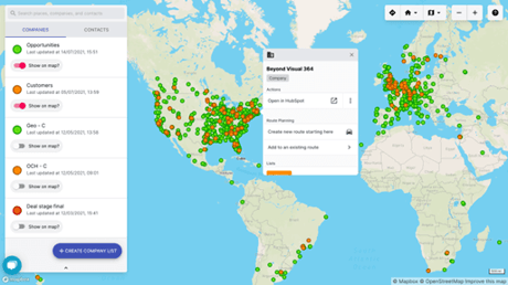GeoMapper HubSpot klanten prospects leads