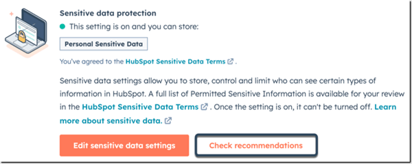 Highly Sensitive Data-eigenschappen in HubSpot