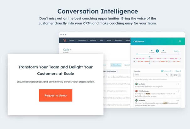 HubSpot Artificial Intelligence - gespreksintelligentie