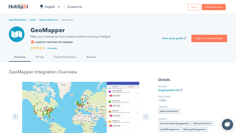 HubSpot GeoMapper integratie overzicht