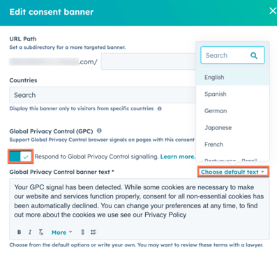 HubSpot Global Privacy Control - GPC