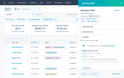 HubSpot Sales Hub AI Artificial Intelligence - deals