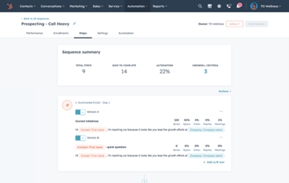 HubSpot Sales Hub AI Artificial Intelligence - sales sequenties samenvatting