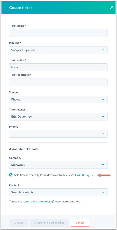 HubSpot Service Hub ticketsysteem service tickers create ticket