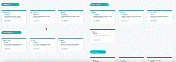 HubSpot Updates november 2023 - Data Model Overzicht
