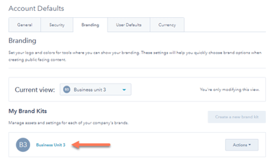 HubSpot Updates november 2023 - branding business units