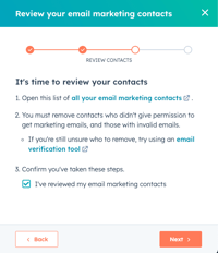 HubSpot Updates november 2023 - controleer je e-mail marketing contacten