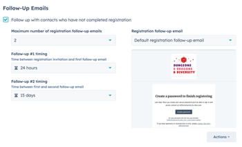 HubSpot Updates november 2023 - follow-up e-mail na onafgemaakte registratie