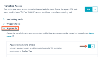 HubSpot Updates november 2023 - goedkeuring marketing e-mails en websitepaginas