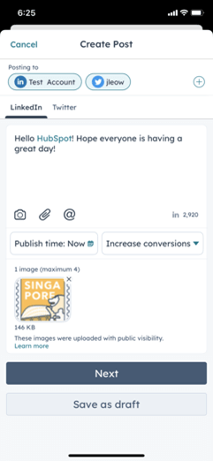 HubSpot Updates november 2023 - mobiele HubSpot App LinkedIn