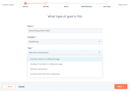HubSpot advertentiedoelen maken
