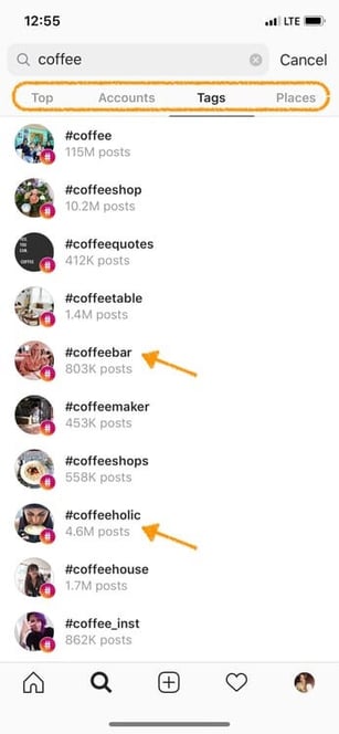 Instagram Marketing - afbeelding met hashtags