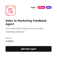 Installeer de Sales-to-Marketing Feedback Agent van HubSpot