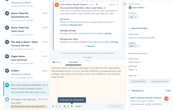 Klantinteracties samenvatten met HubSpot AI