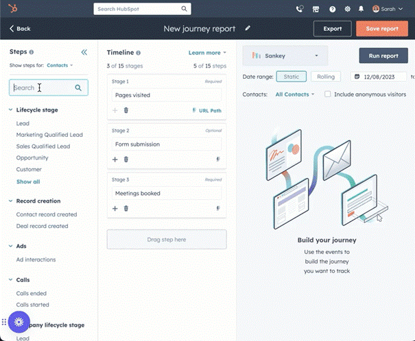 Klantreis analyse in HubSpot