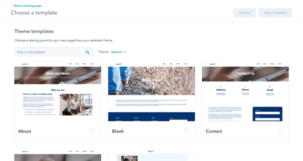 Landingspagina sjablonen in HubSpot