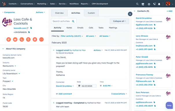 Lead record in HubSpot