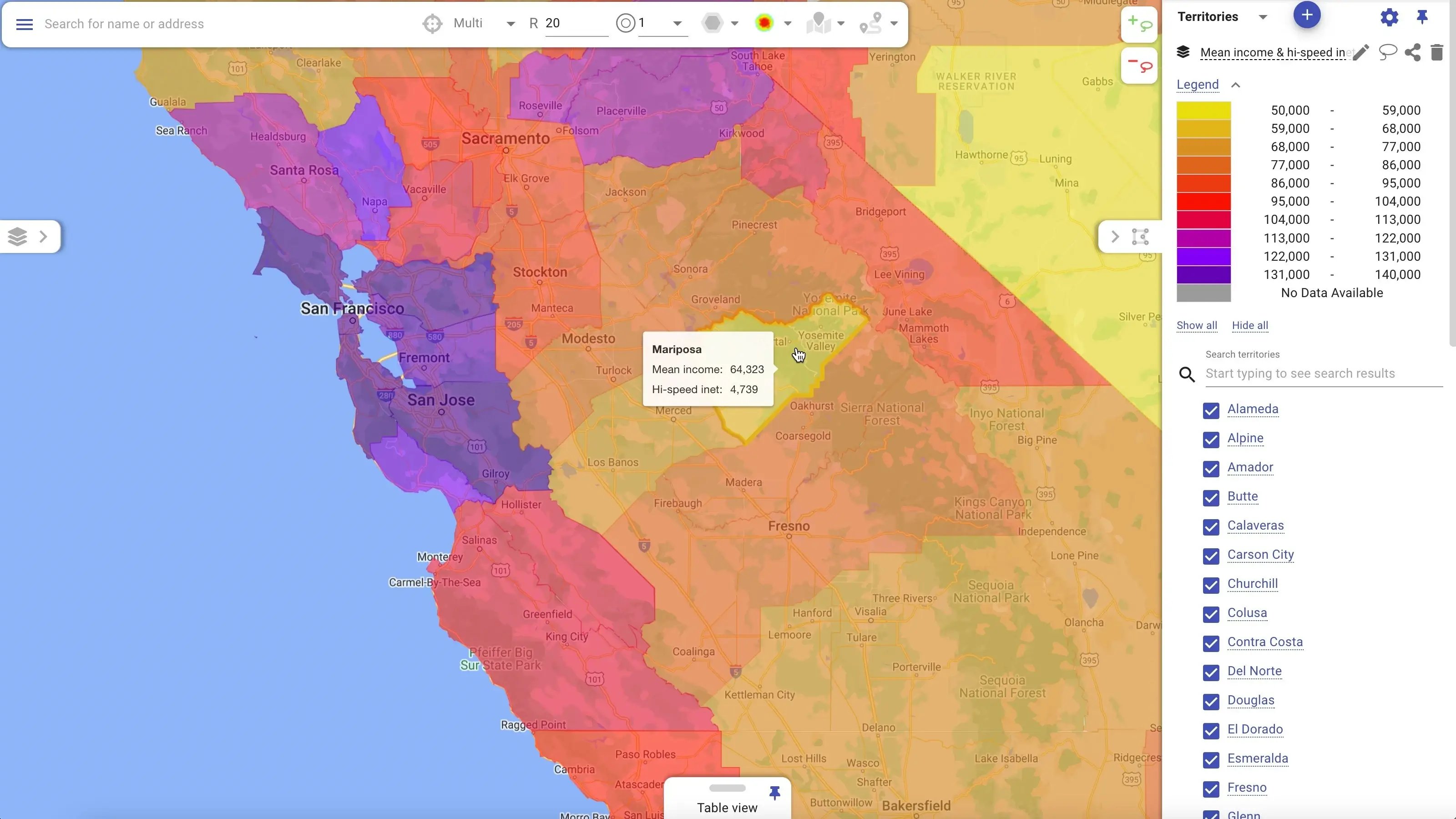 Mapsly geo intelligentie werkgebieden verkopers en accountmanagers