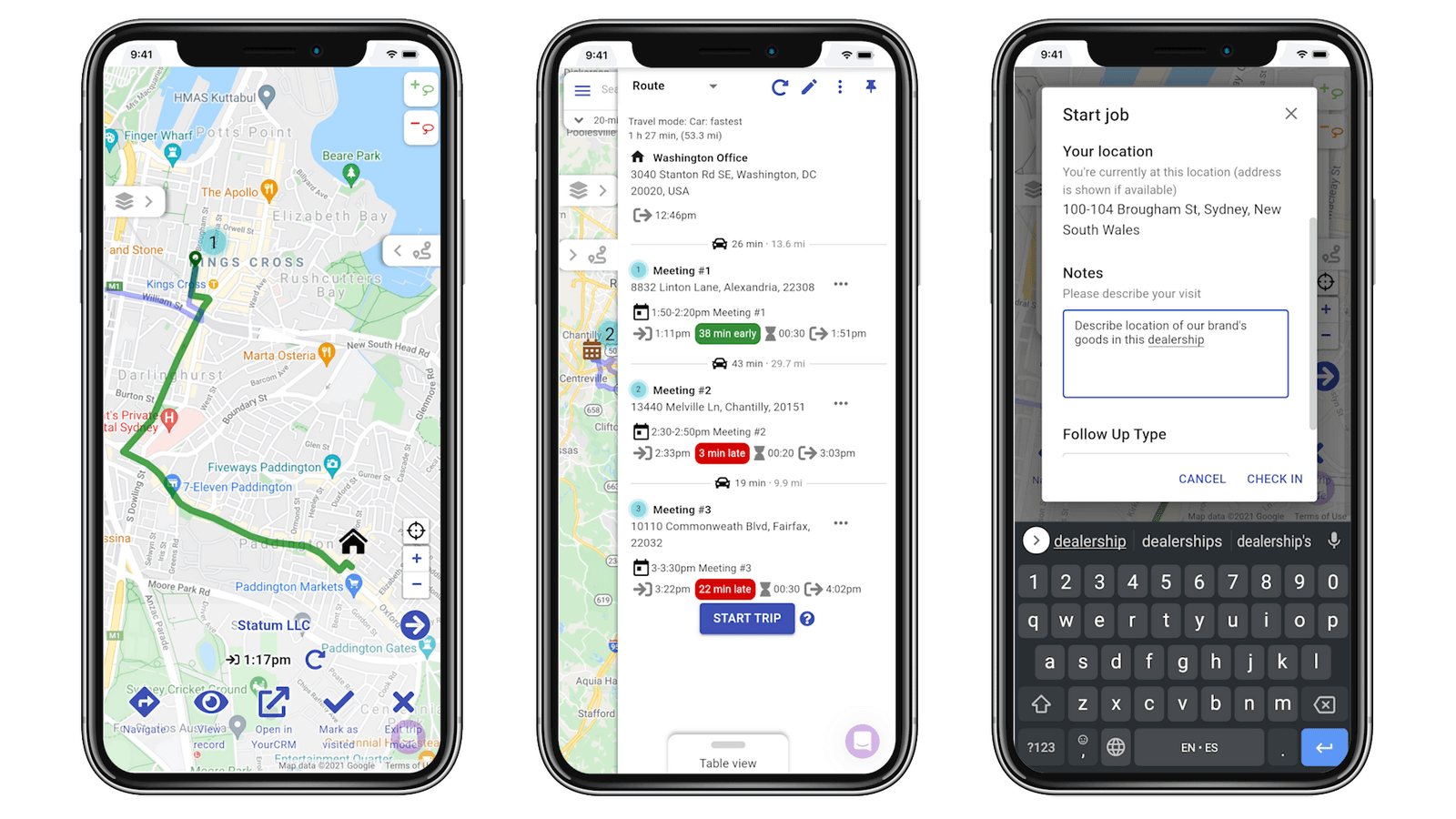 Mapsly voorbeelden op mobiele telefoon