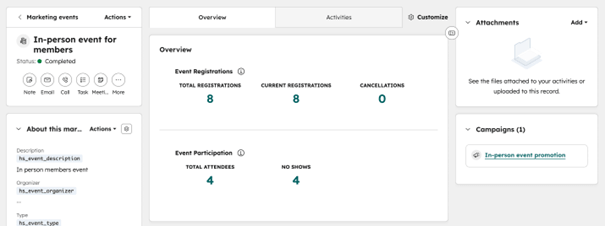 Marketing Events in HubSpot