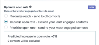 Open rates in de e-mail editor van HubSpot Marketing Hub