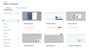 Podcast Slide-in CTA Hubspot