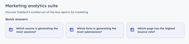 Quick answers in de Marketing Analytics Suite