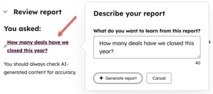 Rapportage beschrijven met een prompt voor HubSpot AI (1)